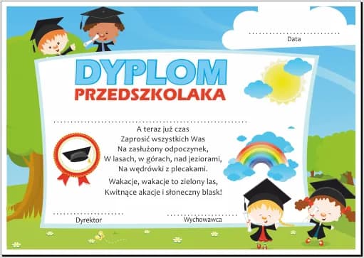 Jak wypisac dyplom dla przedszkolaka, aby zachwycić dziecko i rodziców
